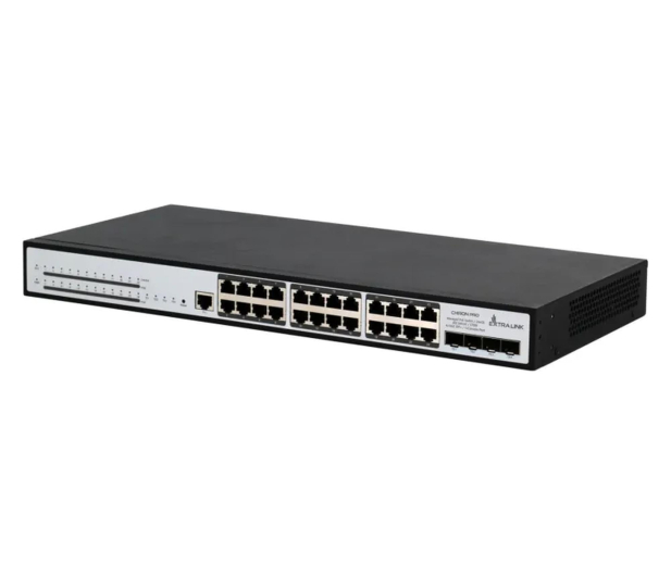 ExtraLink Chiron Pro PoE 24x RJ45 1000Mb/s PoE 4x SFP+ L3 370W - 1544069 - zdjęcie 2